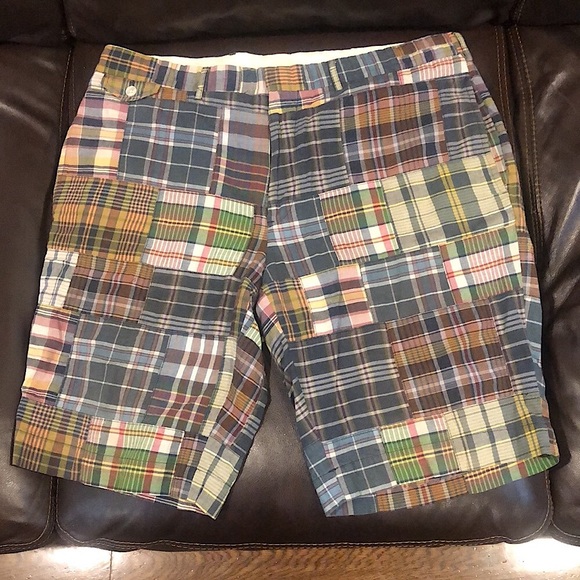 Polo by Ralph Lauren Mens Madras Flat Front Madras Shorts Size 36 - Picture 12 of 12